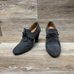 Eric Michael Gray Suede Bootie Heels Women's Size EU 38